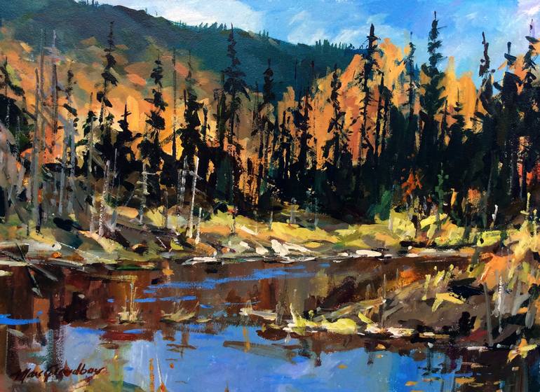 October light on the swamp Painting by Marc Grandbois | Saatchi Art