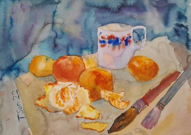 Art still life with tangerines thumb