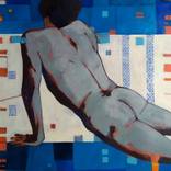 Yoga pose blue by josie gallagher