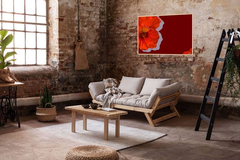 Original Abstract Floral Mixed Media by Becky J