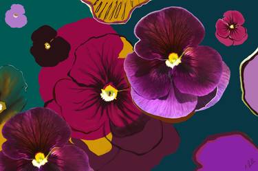 Happy Little Pansies- Limited Edition of 10 thumb