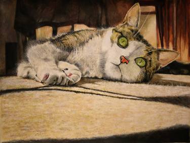 Print of Realism Cats Paintings by Mahdi Rostami