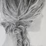 To me seeing girls braided hair always been fascinating. In this drawing I tried to get a different perspective to illustrate the feminine beauty. So, I think here you can see the hair alone induces this sense of elegance and beauty.