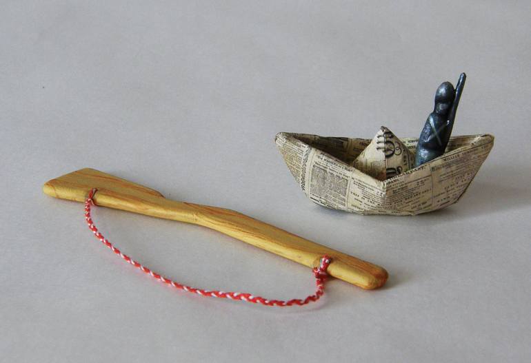 Original Figurative People Sculpture by Olena Tselujko