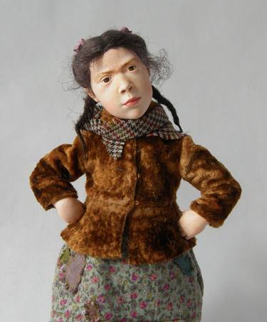Original Figurative Portrait Sculpture by Olena Tselujko