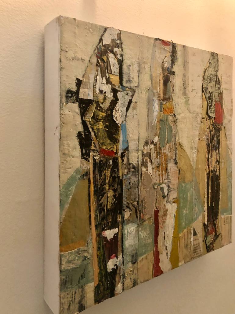 Original Abstract Expressionism People Collage by Audry Kalman