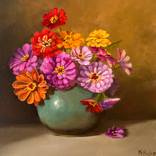Zinnias by Mb Hucker