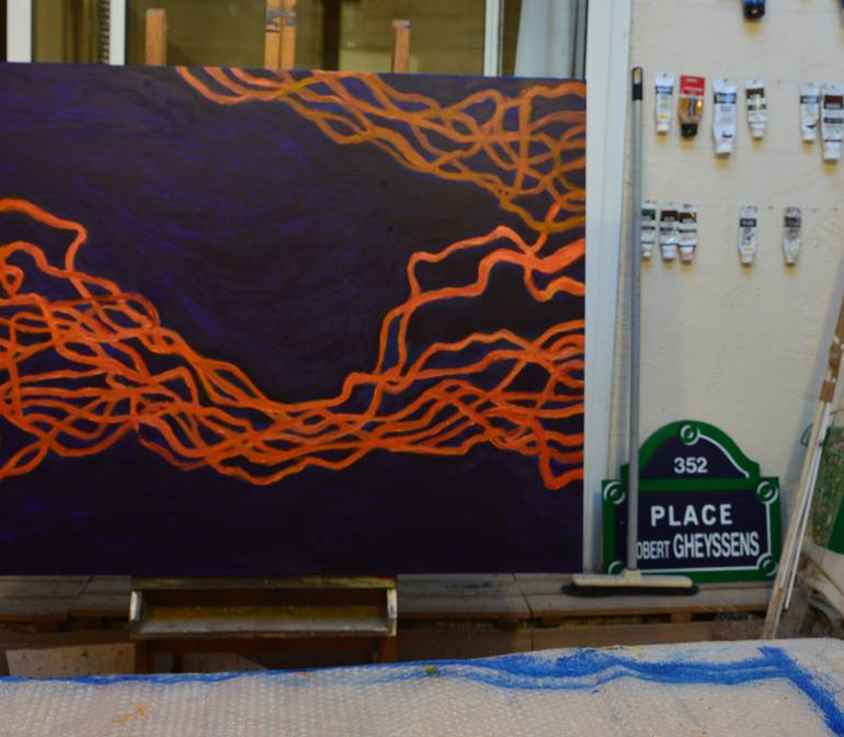 Original Abstract Expressionism Abstract Painting by Robert Gheyssens