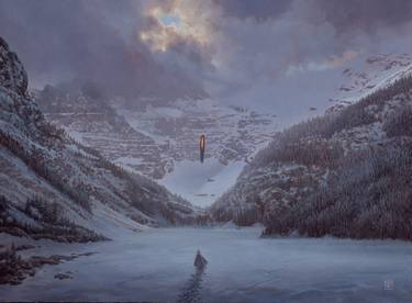 Original Symbolism Landscape Painting by Christophe Vacher