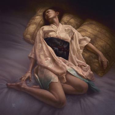 Original Realism Women Paintings by Christophe Vacher