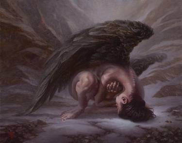 Original Surrealism Religious Paintings by Christophe Vacher