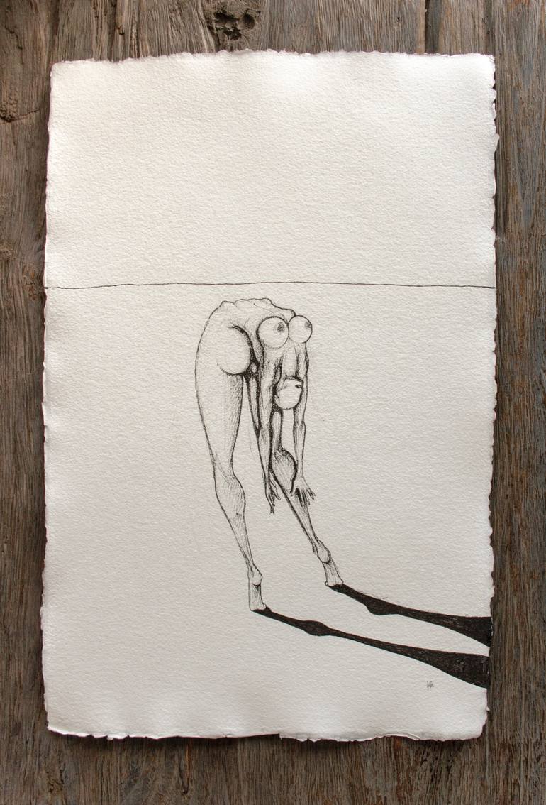 Original Other Nude Drawing by Nonie Van Polanen Petel