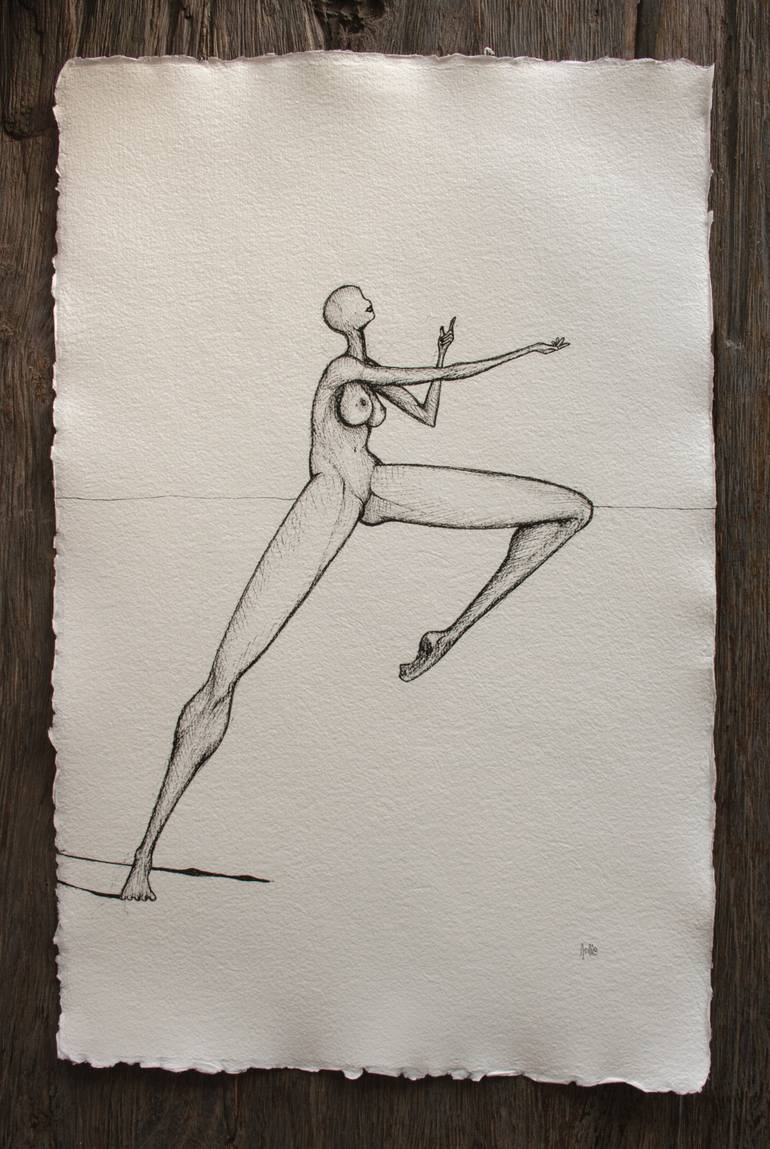 Original Other Nude Drawing by Nonie Van Polanen Petel