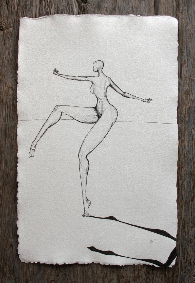 Original Abstract Women Drawing by Nonie Van Polanen Petel