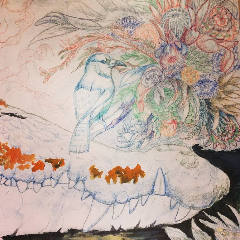 Original Impressionism Animal Painting by Mj Chameleon