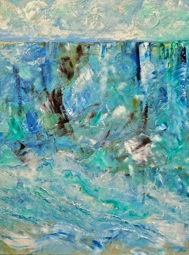 Print of Abstract Expressionism Water Paintings by Tracey Lee Cassin