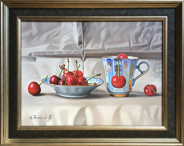 Original Photorealism Still Life Painting by Alexander Titorenkov
