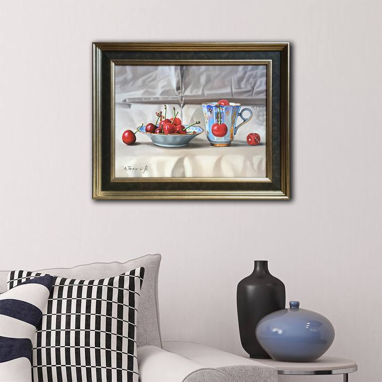 Original Photorealism Still Life Painting by Alexander Titorenkov