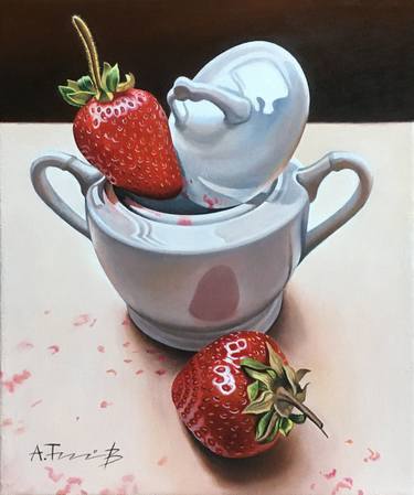 Strawberries in a Sugar Bowl thumb