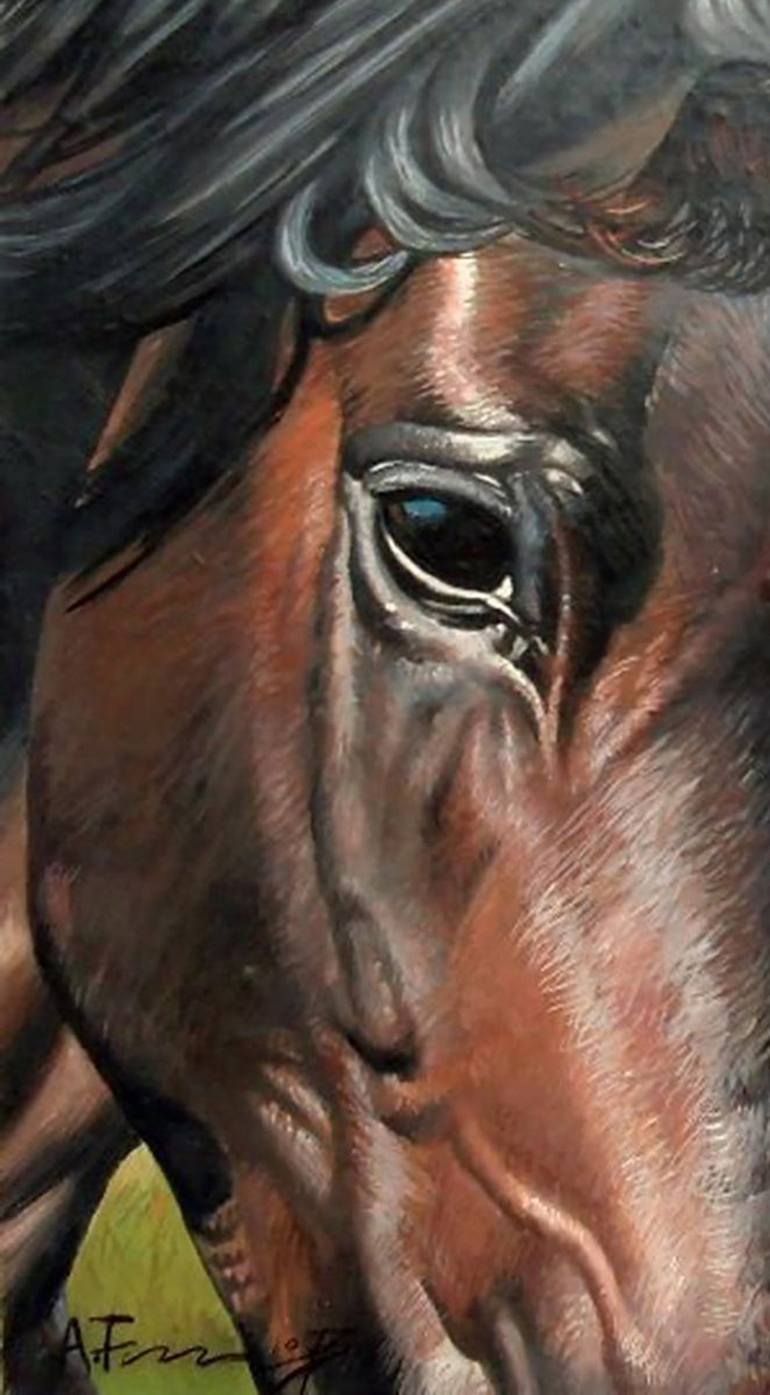 Original Realism Horse Painting by Alexander Titorenkov