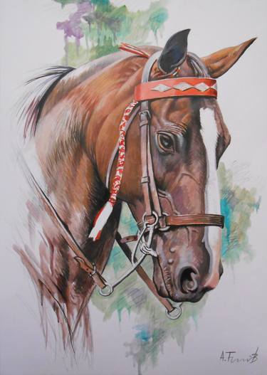 Original Realism Horse Drawings by Alexander Titorenkov
