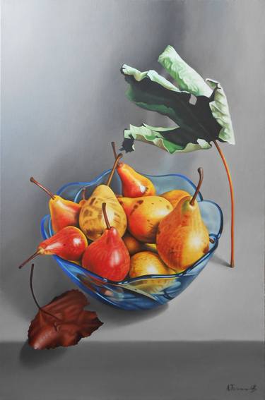 Still Life with Pears and Leaves thumb