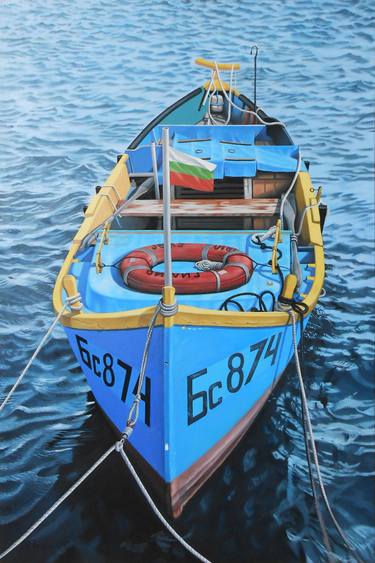 Original Realism Boat Paintings by Alexander Titorenkov