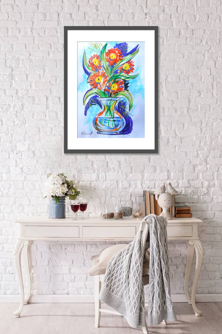 Original Impressionism Floral Painting by Alexander Titorenkov