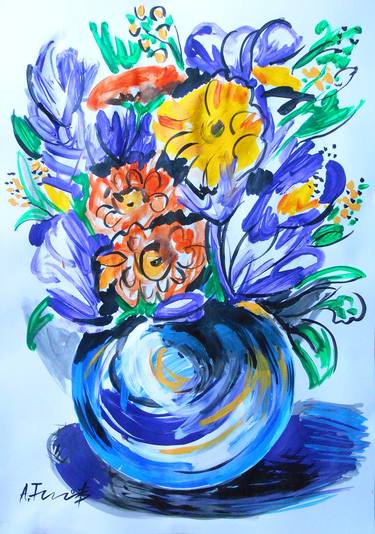 Original Impressionism Floral Paintings by Alexander Titorenkov