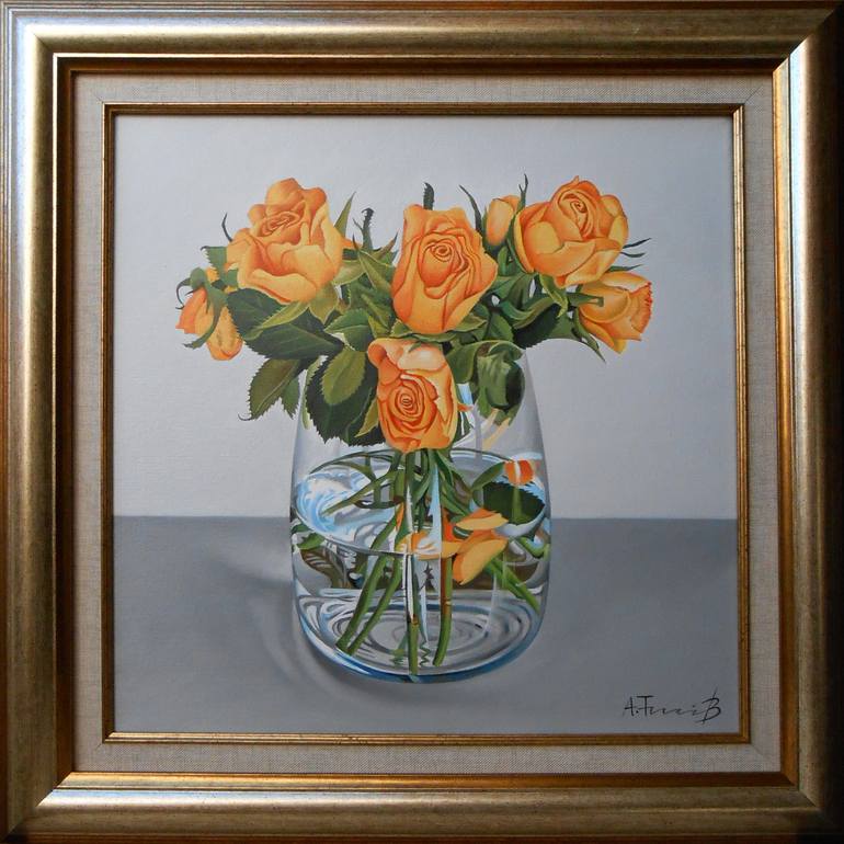 Original Floral Painting by Alexander Titorenkov