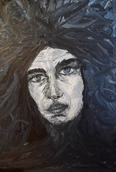 Original Expressionism Portrait Paintings by Evelyn Sniat