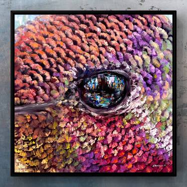 Bird series, Hummingbird, 90 x 90 cm, Framed thumb