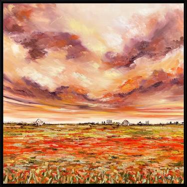 Red Poppy Field 66 x 66 cm thumb