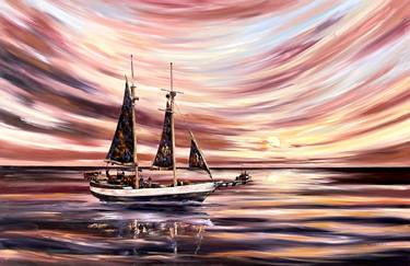 Sunset 140x90cm Oil painting thumb