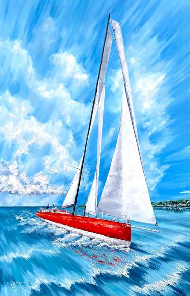 Original Abstract Boat Paintings by Tanya Stefanovich