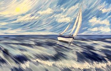 Follow the wind, 140x90 cm, large canvas wall art thumb