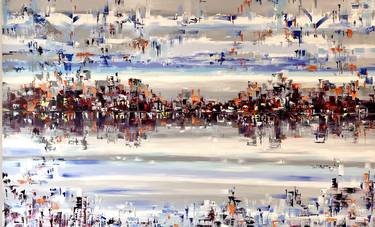 City abstract 205x125cm extra large oil painting thumb