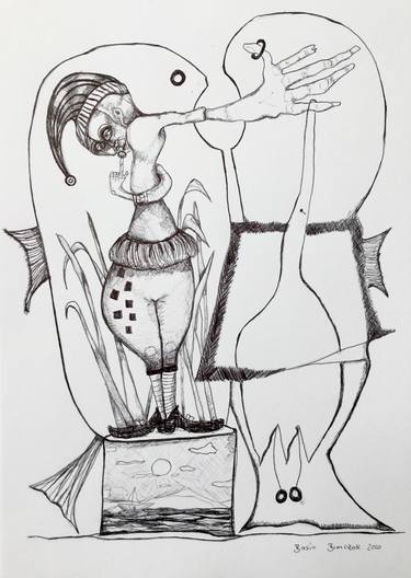 Print of Dada Fish Drawings by Basia Bimczok