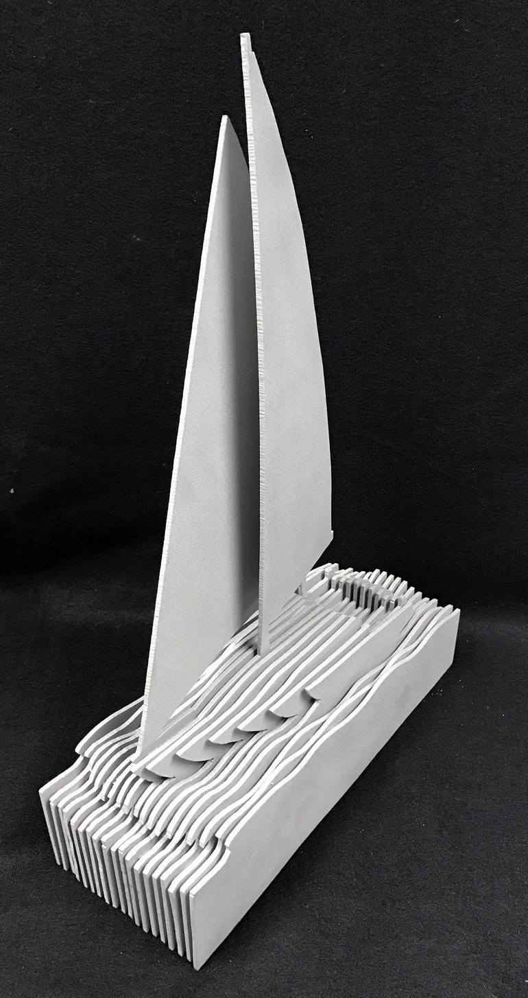 Original Abstract Sailboat Sculpture by Edward Berounsky