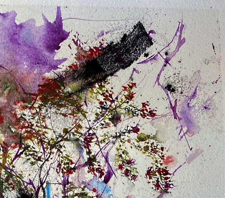 Original Abstract Floral Painting by Nini Yūrei Ferrara