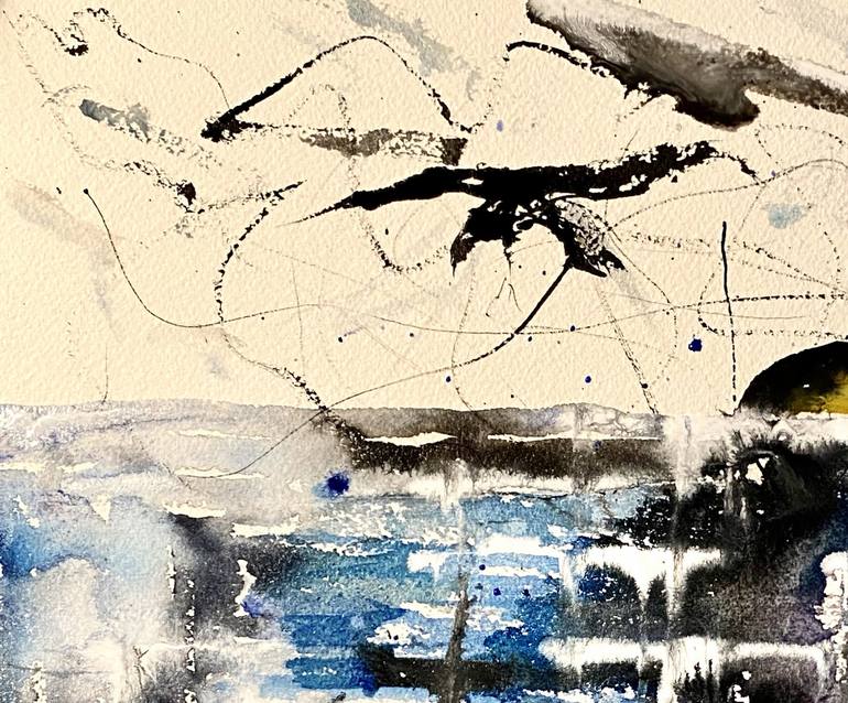 Original Abstract Seascape Painting by Nini Yūrei Ferrara