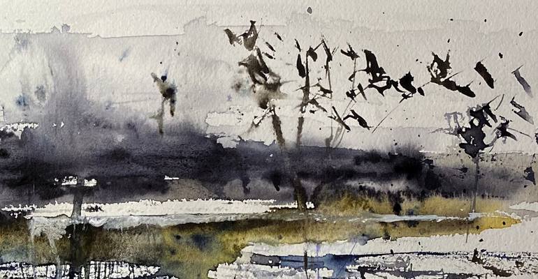Original Abstract Landscape Painting by Nini YūRei Ferrara