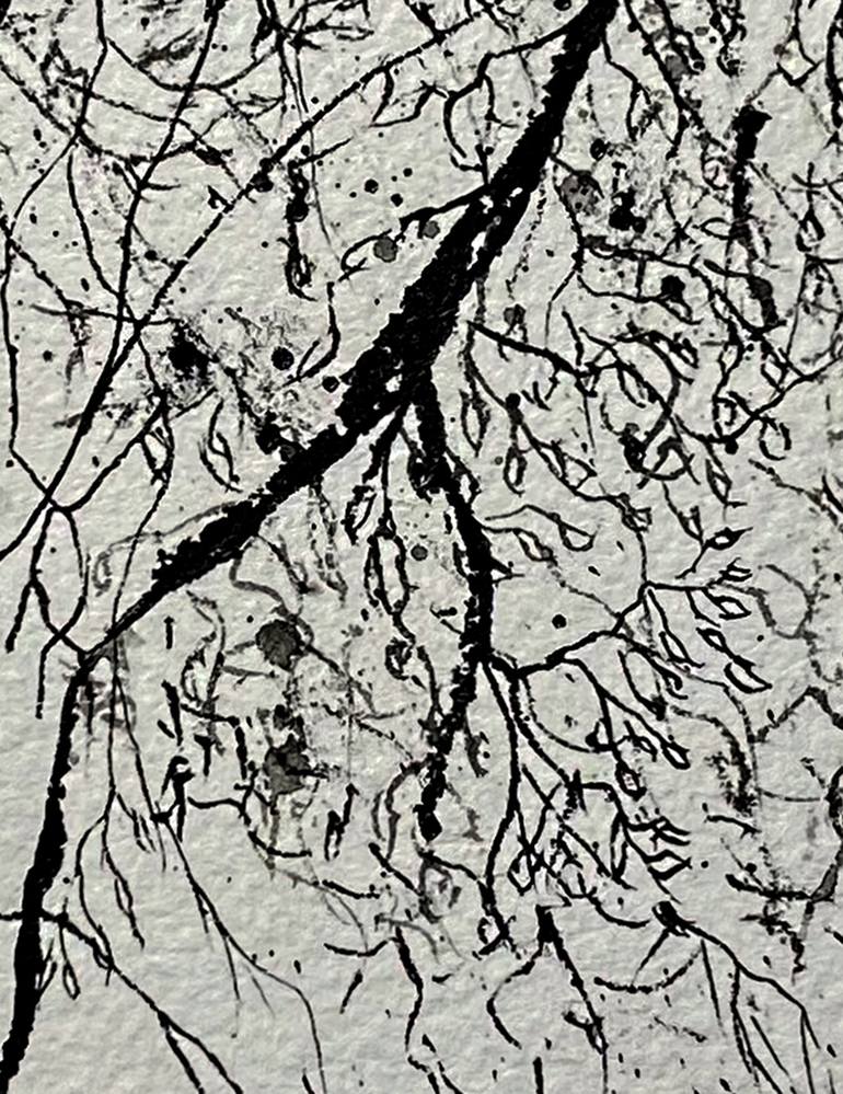 Original Abstract Nature Drawing by Nini Yūrei Ferrara