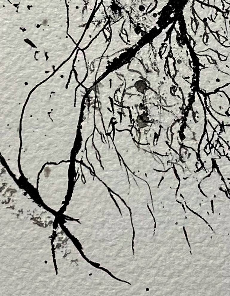 Original Abstract Nature Drawing by Nini Yūrei Ferrara