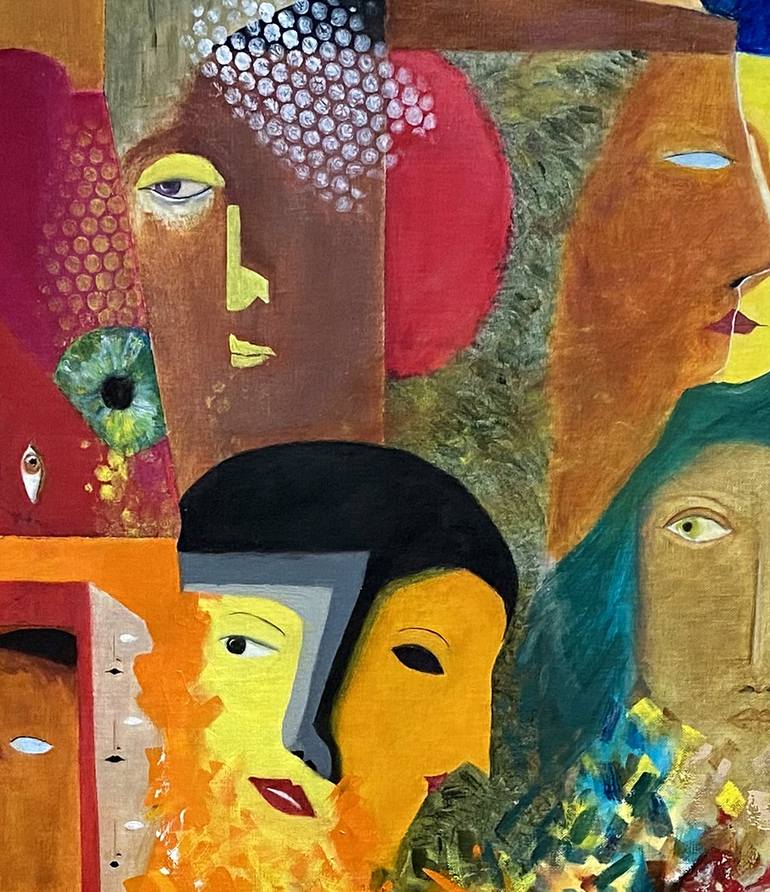 Original Abstract People Painting by Nini Yūrei Ferrara