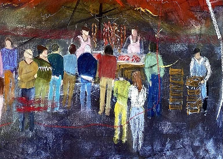 Original Abstract Expressionism People Painting by Nini YūRei Ferrara