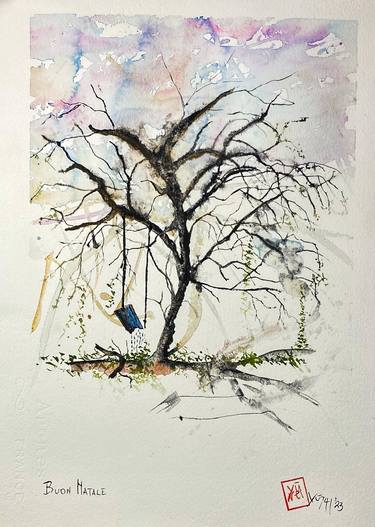 Original Abstract Expressionism Tree Paintings by Nini Yūrei Ferrara