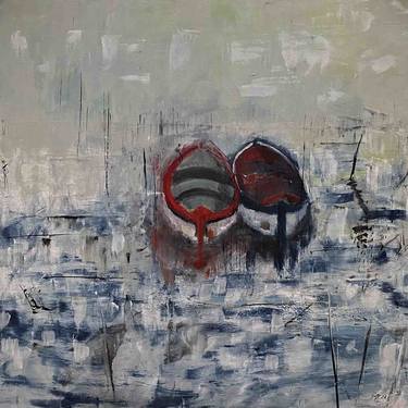 Original Abstract Boat Paintings by Nini Yūrei Ferrara