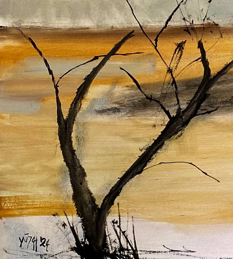 Original Abstract Expressionism Landscape Painting by Nini Yūrei Ferrara