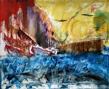 Original Abstract Seascape Paintings by Nini Yūrei Ferrara